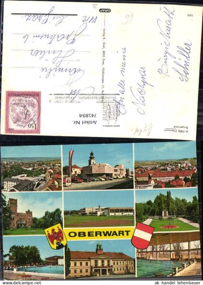 741894 Mehrbild AK Oberwart Rathaus Freibad Hallenbad Schule Osterkirche