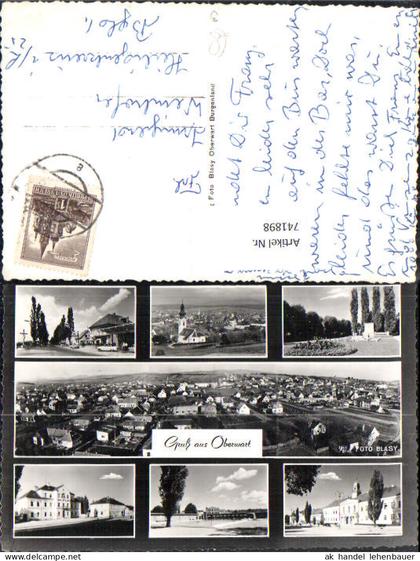 741898 Mehrbild Foto AK Oberwart Kirche Straßenpartie Rathaus