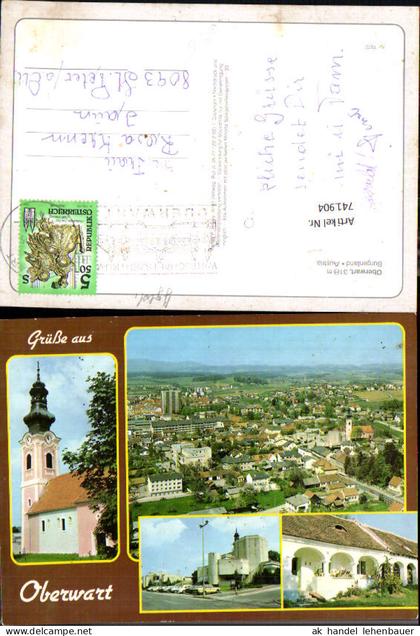 741904 Mehrbild AK Oberwart Pfarrkirche Osterkirche Luftbild