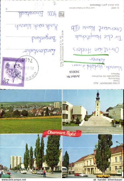 743016 Mehrbild AK Oberwart Totale Pfarrkirche Hauptstraße Hochhaus Rathaus