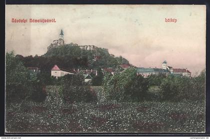 AK Güssing, Ortsansicht mit der Burg