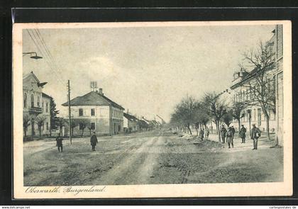 AK Oberwart, Stadtplatz mit Soldaten