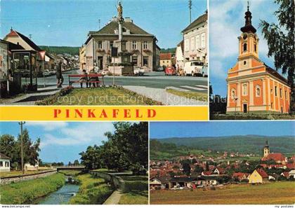 Pinkafeld Burgenland AT Marktplatz Dreifaltigkeitssaeule Pfarrkirche Pinka Ortsp
