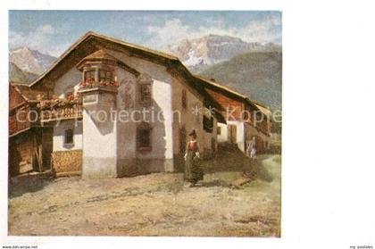 Lesachtal Bauernhaus in Ober-Tillach Kuenstlerkarte Schuster