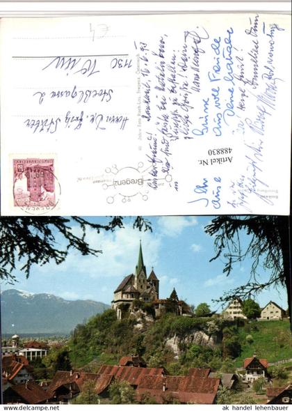 488830,Rankweil Teilansicht Kirche Bergkulisse