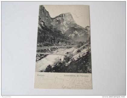 AK 1907 ? Gesäuse. Kummerbrücke mit Planspitze. B. K. W 1. 1133.