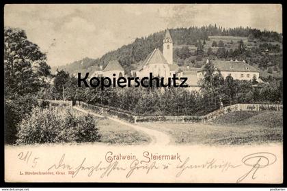 ALTE POSTKARTE GRATWEIN WEG KIRCHE 1904 bei Graz Steiermark Österreich Austria Autriche cpa postcard AK Ansichtskarte