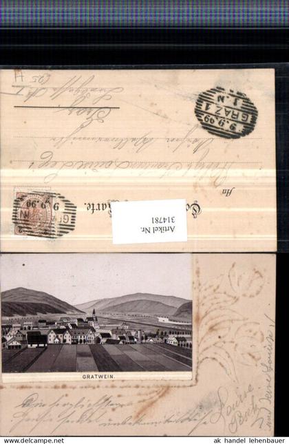 314781,Reliefkarte Aufgeklebtes Bild Gratwein Totale