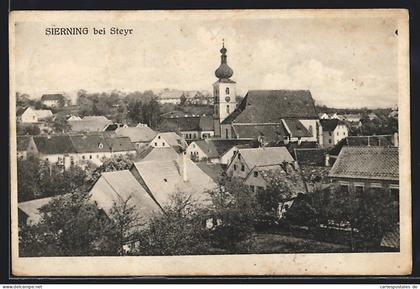 AK Sierning bei Steyr, Ortspartie mit der Kirche