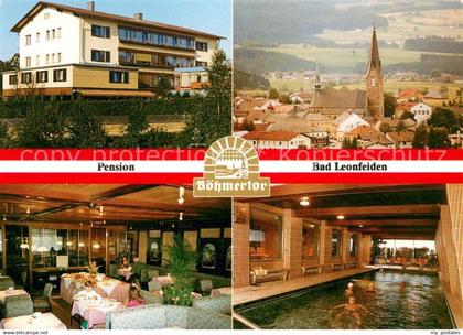 Bad Leonfelden Pension Boehmertor Restaurant Hallenbad Stadtpanorama mit Kirche