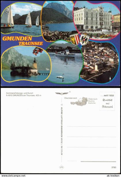 Gmunden (Salzkammergut) Mehrbildkarte Ansichten GMUNDEN TRAUNSEE 1990