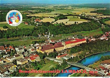 Lambach Traun Oberoesterreich AT Panorama mit Benediktinerstift Lambach
