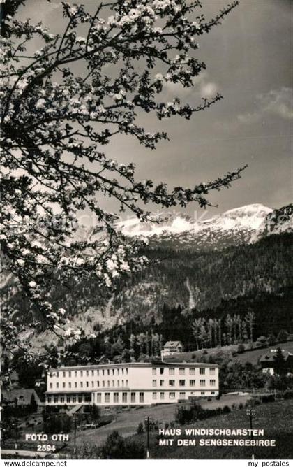 Windischgarsten Haus Windischgarsten mit dem Sengsengebirge Baumbluete