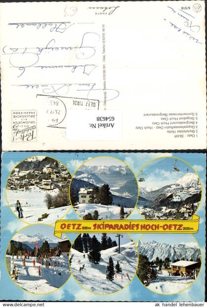 654638,Mehrbild Ak Oetz Skilift Bielefelder Hütte Hoch Oetz Wintersport