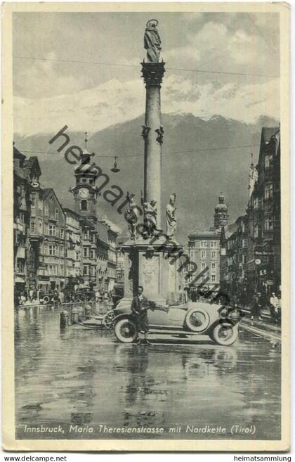 Innsbruck - Maria-Theresienstrasse - schönes altes Auto - Verlag A. Schöllhorn Innsbruck