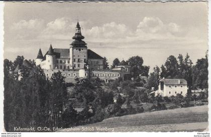 Kefermarkt, Schloss Weinberg old postcard travelled 1953 b170810