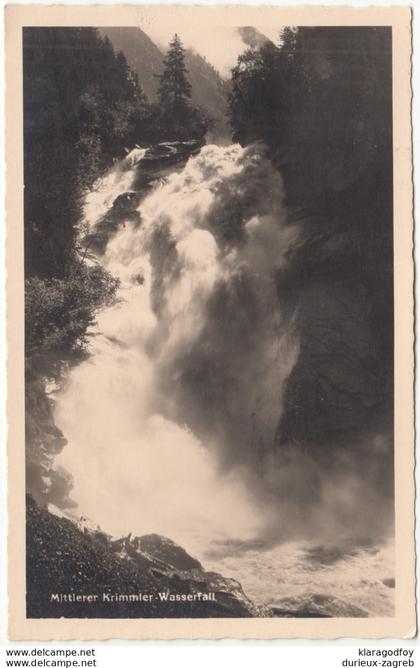 Mittlerer Krimmler Wasserfall old postcard travelled 1935 Krimml pmk b190401