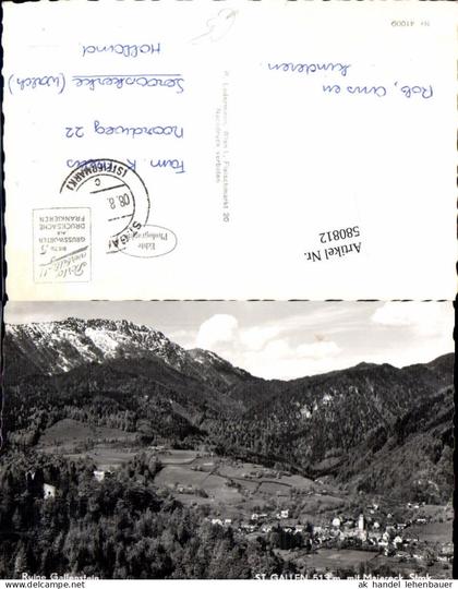 580812,Foto Ak St Gallen Sankt Gallen m. Maiereck Ruine Gallenstein