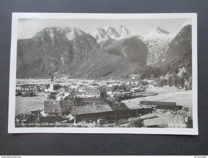 AK Echtfoto 1929 Lofer mit dem Loferer Steinbergen (Salzburg) Johann Auer, Trafik Lofer.