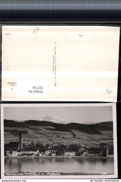 322734,Pöchlarn Teilansicht Kirche m. Ötscher Bergkulisse