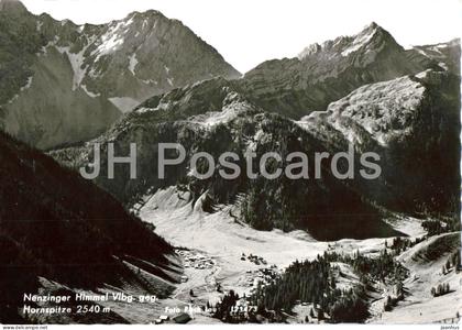 Nenzinger Himmel - Vlbg. geg. Hornspitze 2540 m - Vorarlberg - mountain panorama - 123473 - 1969 - Austria - used