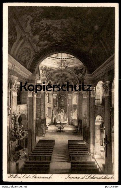 ALTE POSTKARTE PÖLLAU OSTSTEIERMARK INNERES DER DEKANATSKIRCHE 1920 Kirche Poellau Steiermark cpa postcard Ansichtskarte