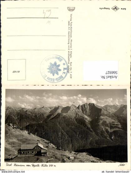 566927,Foto Ak Hermann v. Barth Hütte Hermann-von-Barth-Hütte Elbigenalp