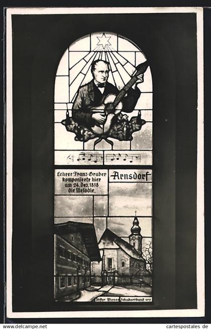 AK Oberndorf bei Salzburg, Fenster der Gruber-Mohr-Gedächtniskapelle
