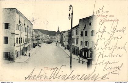 CPA Altenmarkt im Pongau in Salzburg, Marktplatz, Marktstraße mit Turm