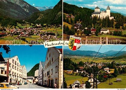 Mauterndorf AT mit Radstaedter Tauern Schloss Mauterndorf Die Alten Giebelhaeuse