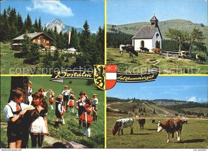 Strobl Postalm Kapelle Trachtenkinder Viehweide