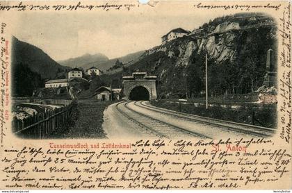 St.Anton/Arlberg - St. Anton, tunnelmundloch und Lottdenkmal