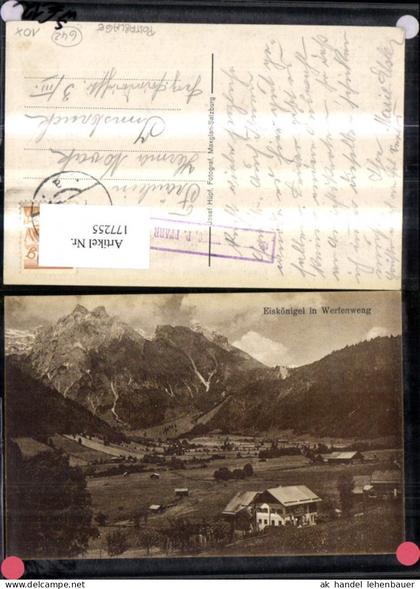 177255,Eiskönigel i. Werfenweng Stempel Werfen Weng Post Pfarr Werfen