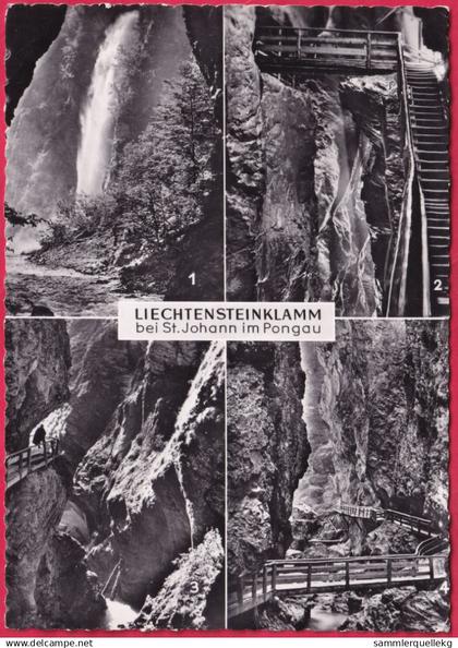 AK: Echtfoto - Liechtensteinklamm bei St. Johann im Pongau, gelaufen 15. 7. 1958 (Nr.1630)
