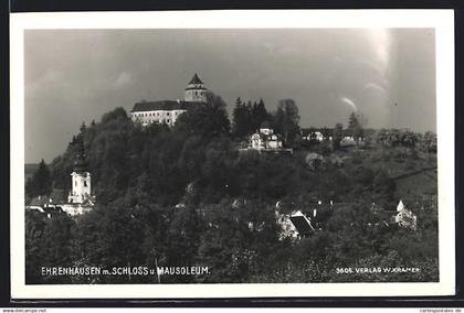 AK Ehrenhausen, Ortspartie mit Schloss und Mausoleum
