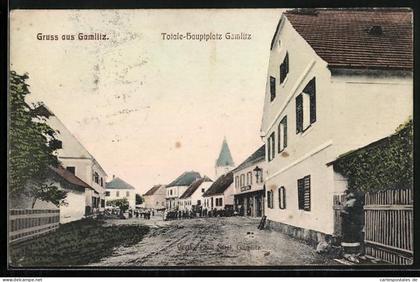 AK Gamlitz, Hauptplatz mit Passanten
