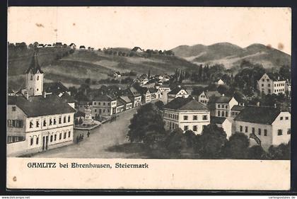 AK Gamlitz, Ortsansicht mit Strasse aus der Vogelschau