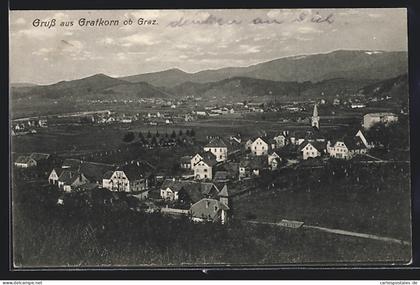 AK Gratkorn, Gesamtansicht mit Bergpanorama und Kirche