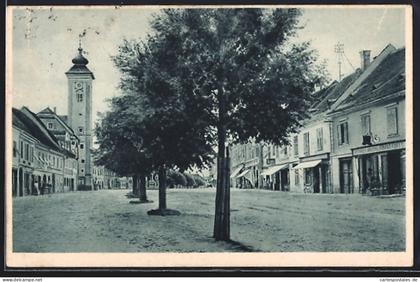 AK Mureck, Partie am Hauptplatz mit Kirche