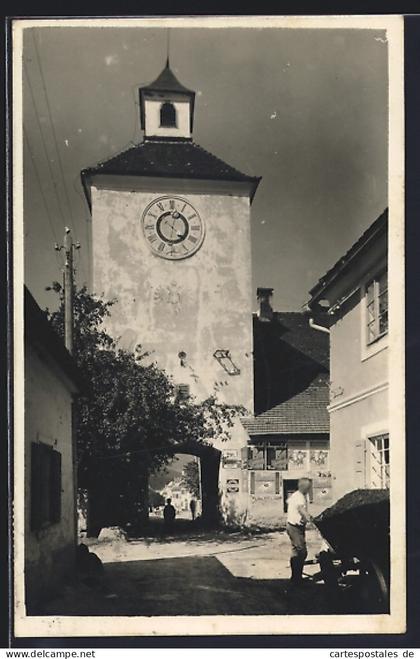 AK Obdach, Strassenpartie mit Tor
