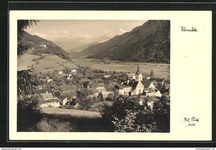 AK Oberwölz, Ortsansicht vom Hügel aus