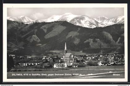 AK Zeltweg /Steiermark, Totalansicht gegen Seckauer Zinken