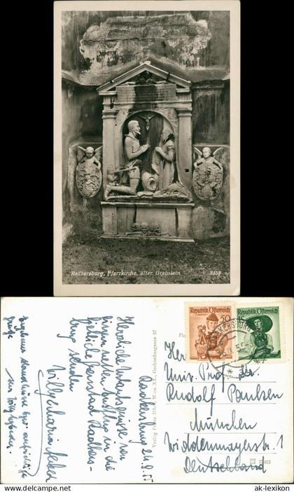 Ansichtskarte Bad Radkersburg Radgona Pfarrkirche, alter Grabstein 1955