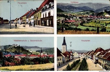 CPA Voitsberg Steiermark, Hauptplatz, Mädchenschule, Gerichtsbaude