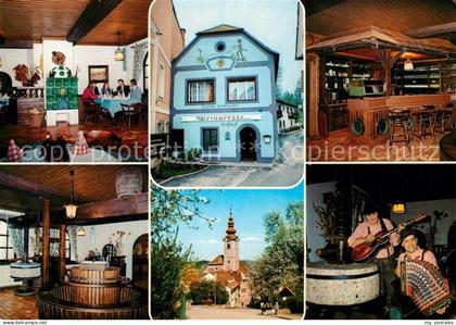 Eibiswald Steiermark Gasthof Weinpresse Zur singenden Wirtin Blick zur Kirche