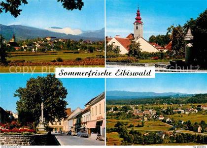 Eibiswald Steiermark Ortsansicht mit Kirche Strassenpartie Alpenblick