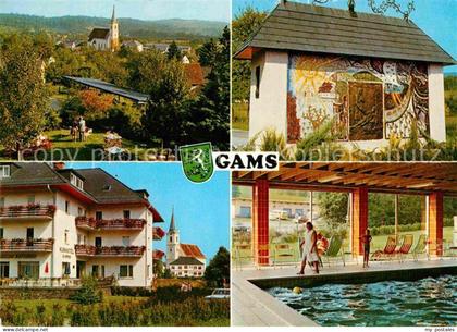 Gams Bad Ortsansicht mit Kirche Kurhotel Hallenbad Sommerfrische Heilquelle