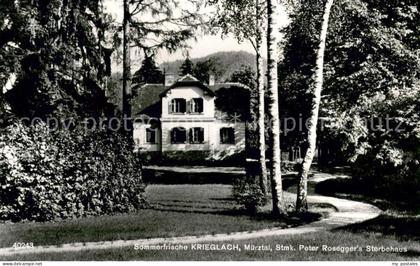 Krieglach Steiermark Peter Roseggers Sterbehaus