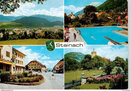 Stainach Panorama Ortspartie Freibad Park
