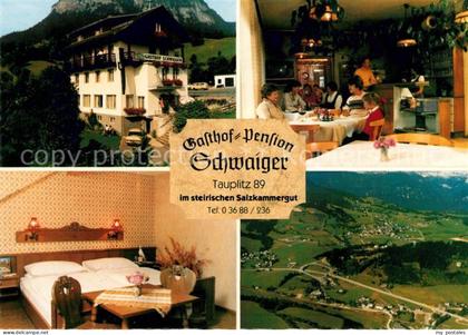 Tauplitz Gasthof Pension Schwaiger Gaststube Zimmer Fliegeraufnahme